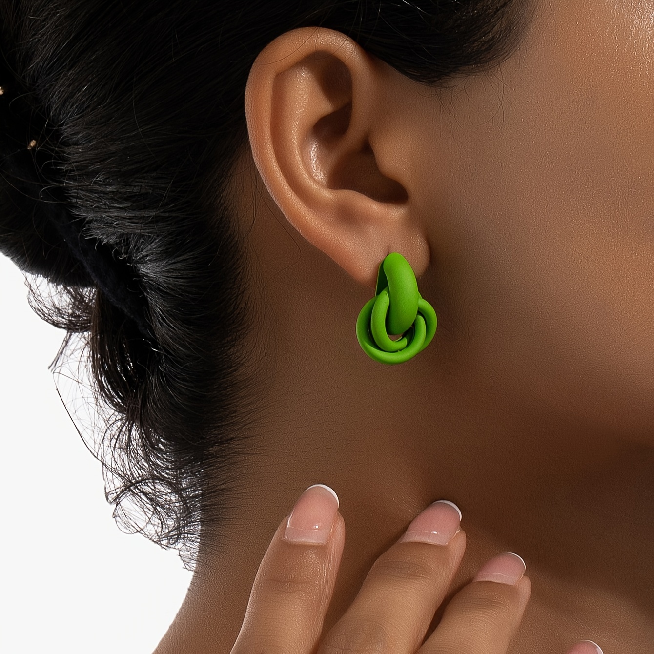 Geometric Metal Stud Earrings Party Decorative Accessories